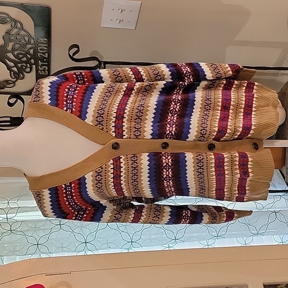 Lane Bryant Sweaters - Lane Bryant Faur Isle Boho Cardigan Sweater Women's Plus Size 18/20